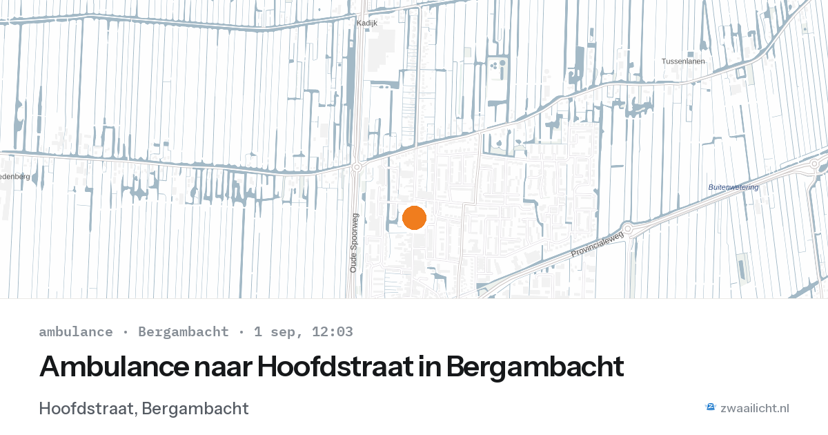 Ambulance naar Hoofdstraat in Bergambacht — 1 sep 2026