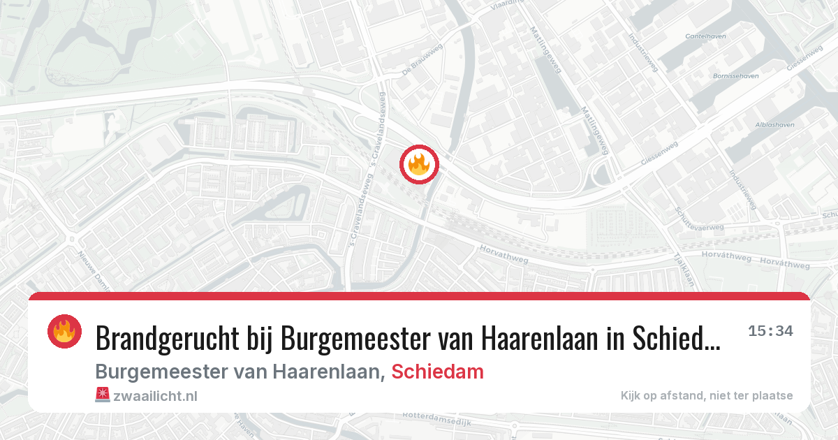 Brandgerucht bij Burgemeester van Haarenlaan in Schiedam — 28 jul 2026
