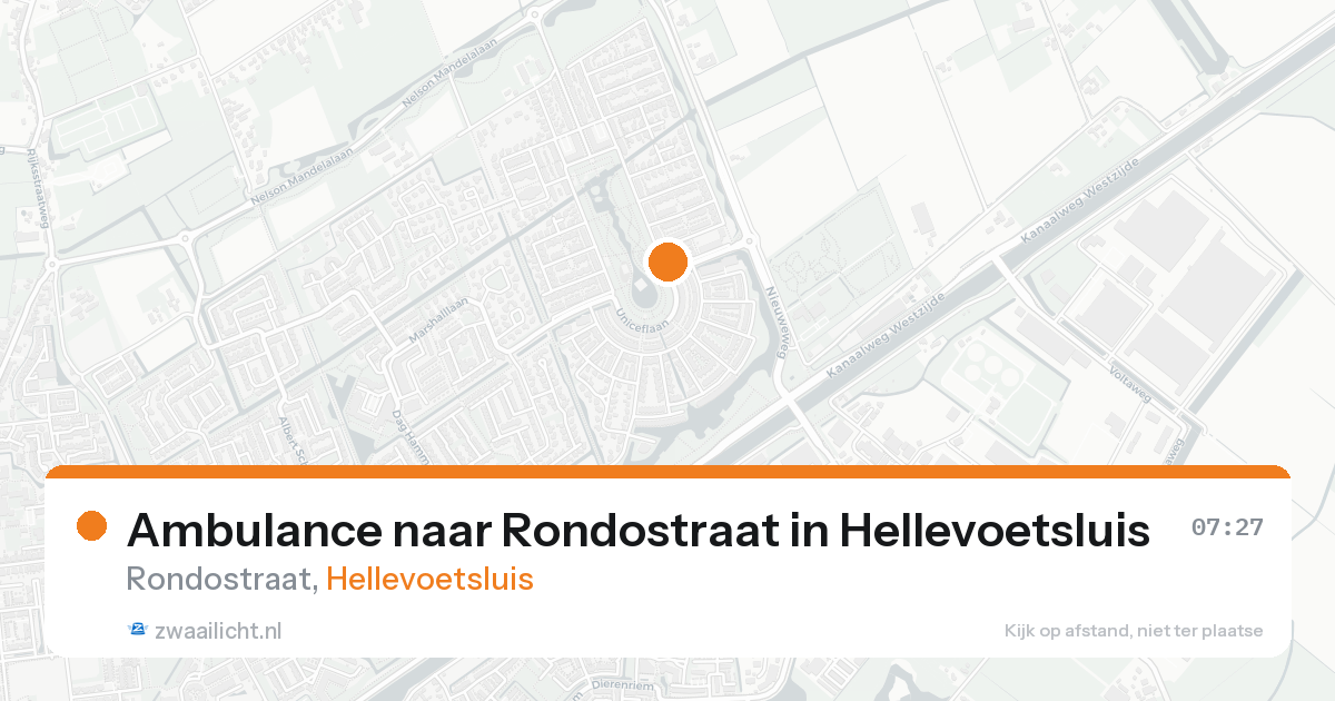 Ambulance naar Rondostraat in Hellevoetsluis — 16 aug 2026