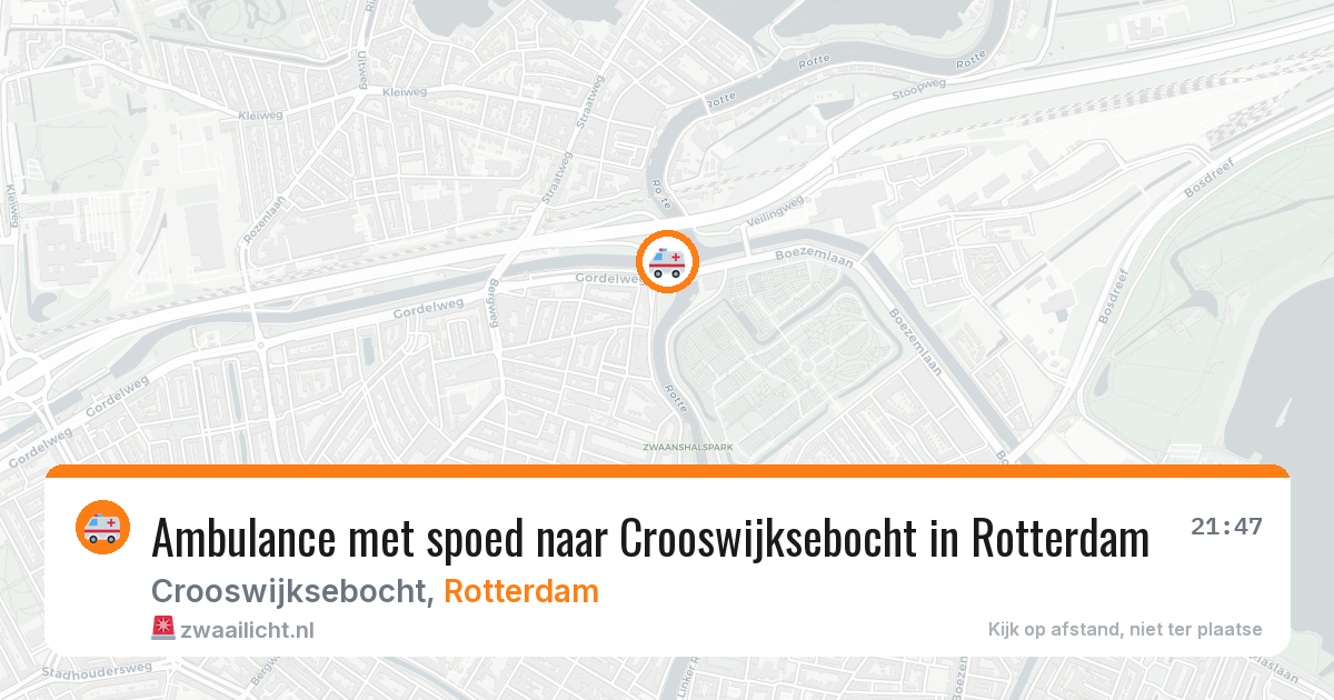 Ambulance met spoed naar Crooswijksebocht in Rotterdam — 13 mei 2026