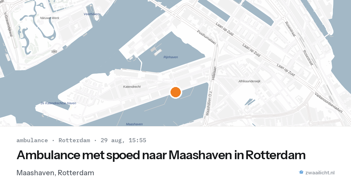 Ambulance met spoed naar Maashaven in Rotterdam — 29 aug 2026