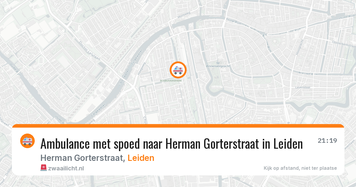 Ambulance met spoed naar Herman Gorterstraat in Leiden — 6 aug 2026