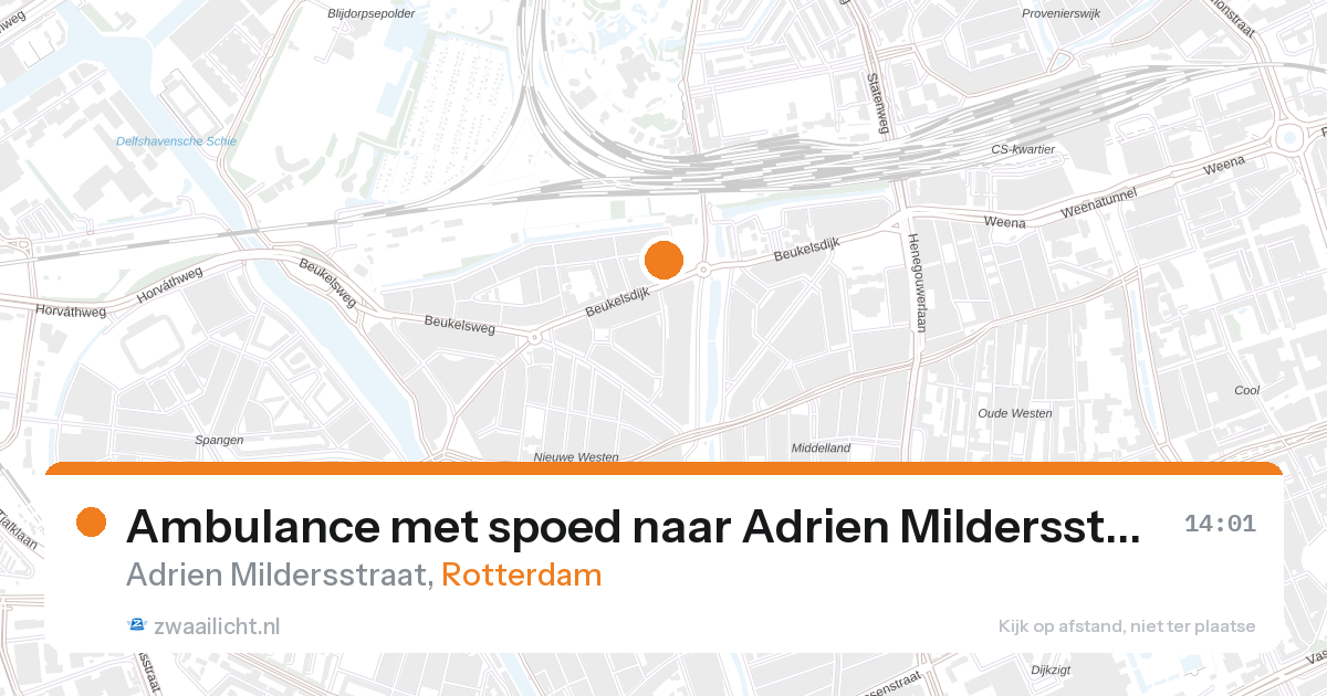Ambulance met spoed naar Adrien Mildersstraat in Rotterdam — 27 aug 2026
