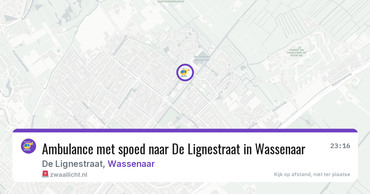 Ambulance met spoed naar De Lignestraat in Wassenaar — 23 apr 2026