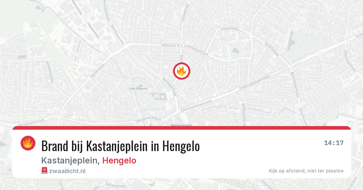 Brand bij Kastanjeplein in Hengelo — 4 jul 2026