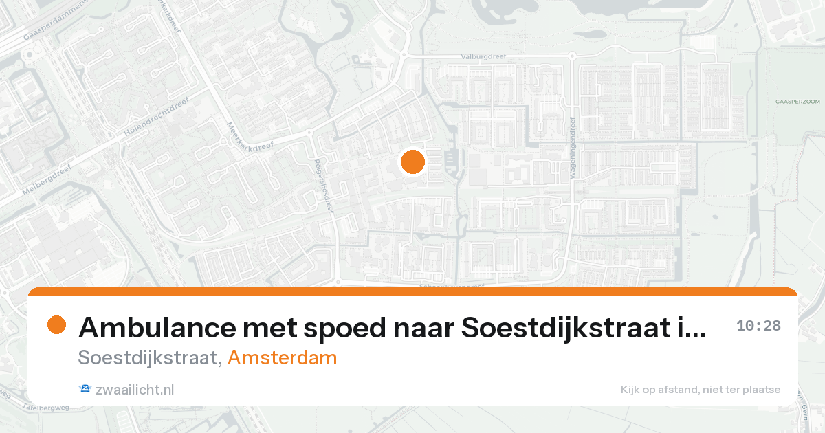 Ambulance met spoed naar Soestdijkstraat in Amsterdam — 19 aug 2026
