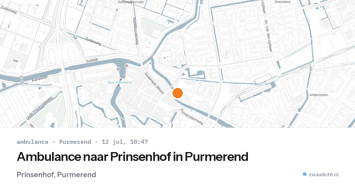 Ambulance naar Prinsenhof in Purmerend — 12 jul 2026