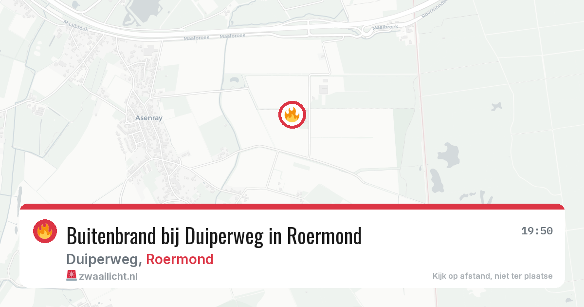 Buitenbrand bij Duiperweg in Roermond — 29 mei 2026