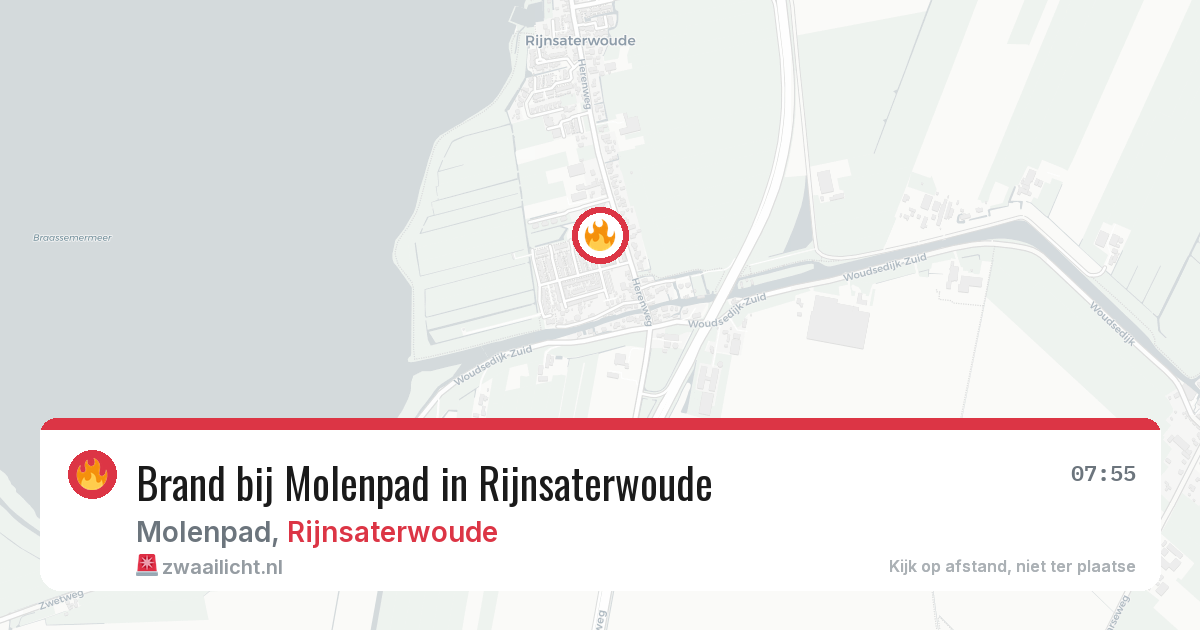 Brand bij Molenpad in Rijnsaterwoude — 12 mei 2026