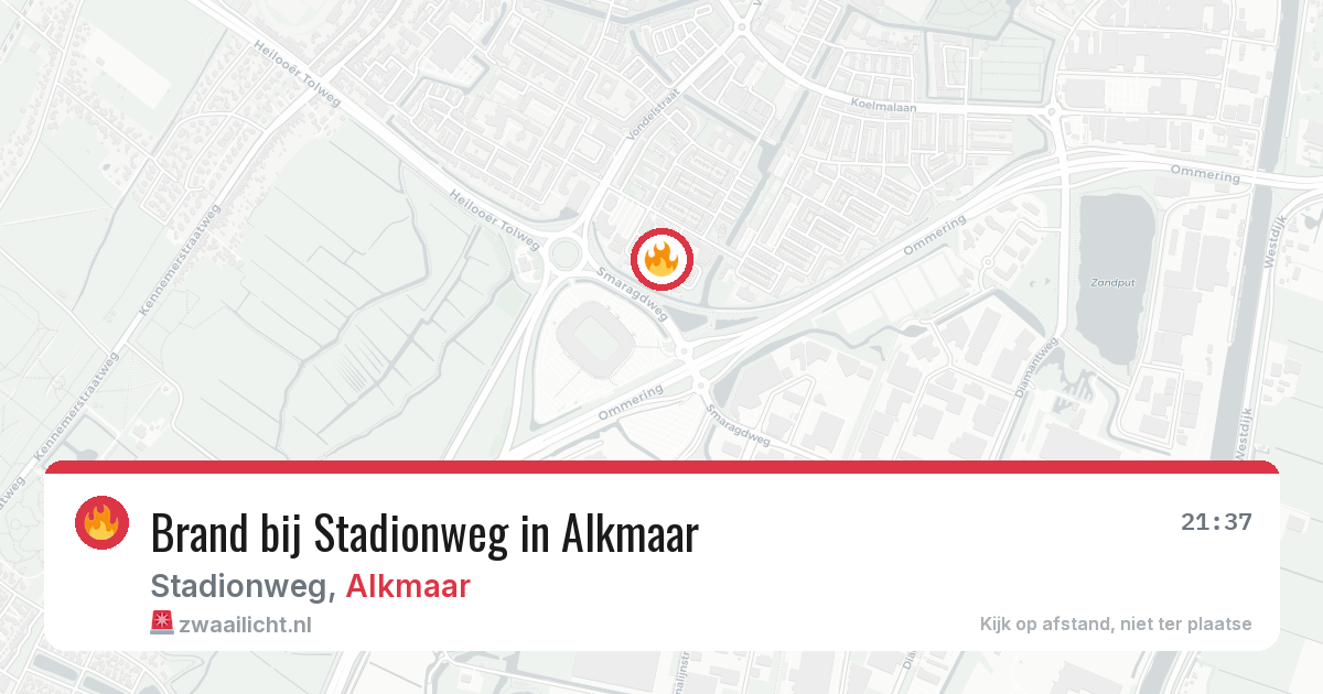 Brand bij Stadionweg in Alkmaar — 17 jul 2026