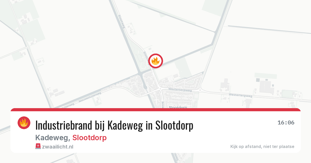 Industriebrand bij Kadeweg in Slootdorp — 16 mei 2026