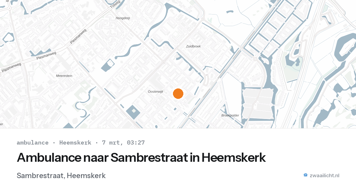 Ambulance naar Sambrestraat in Heemskerk — 7 mrt 2026