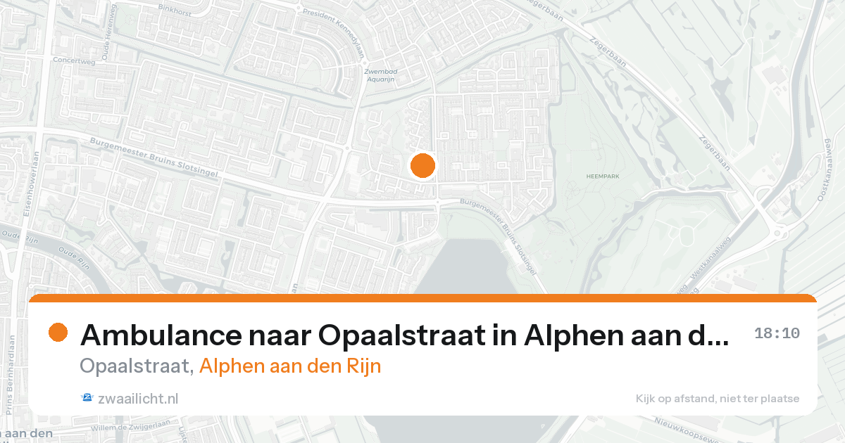 Ambulance naar Opaalstraat in Alphen aan den Rijn — 21 aug 2026