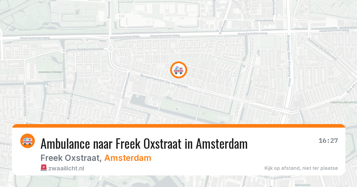 Ambulance naar Freek Oxstraat in Amsterdam — 1 aug 2026