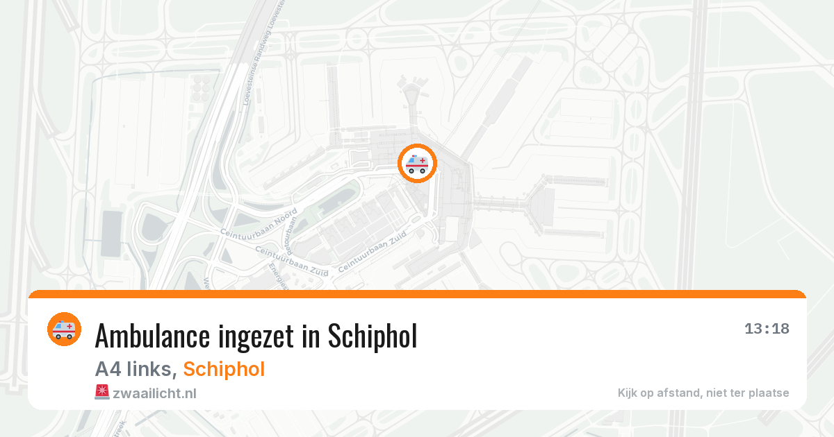 Ambulance ingezet in Schiphol — 28 jun 2026 | 🚨 Zwaailicht.nl
