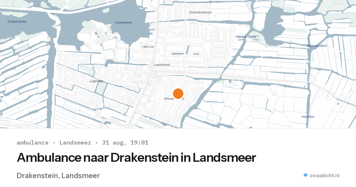 Ambulance naar Drakenstein in Landsmeer — 31 aug 2026