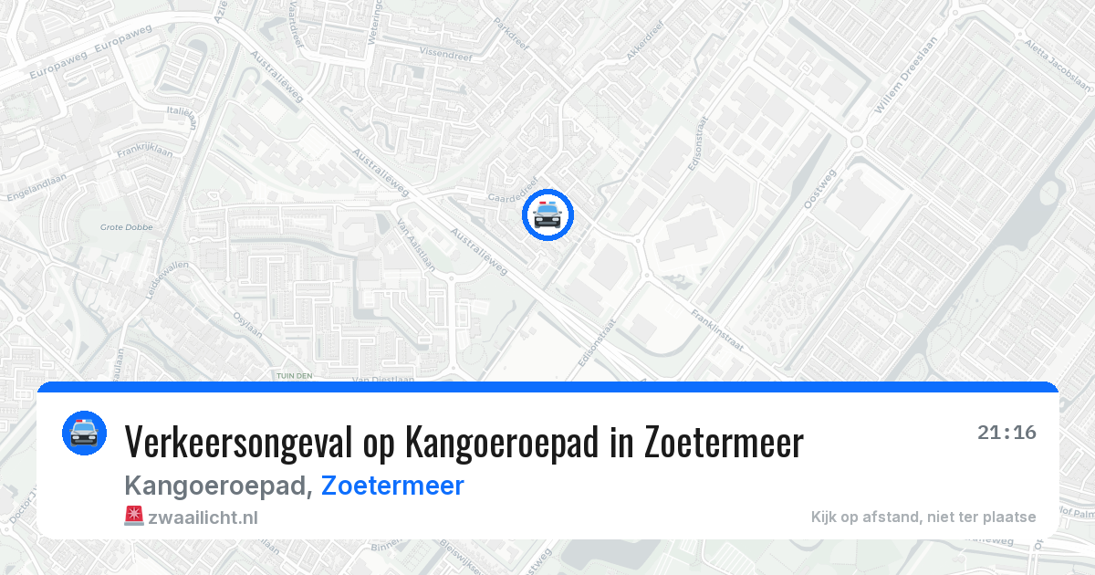 Verkeersongeval op Kangoeroepad in Zoetermeer — 3 aug 2026