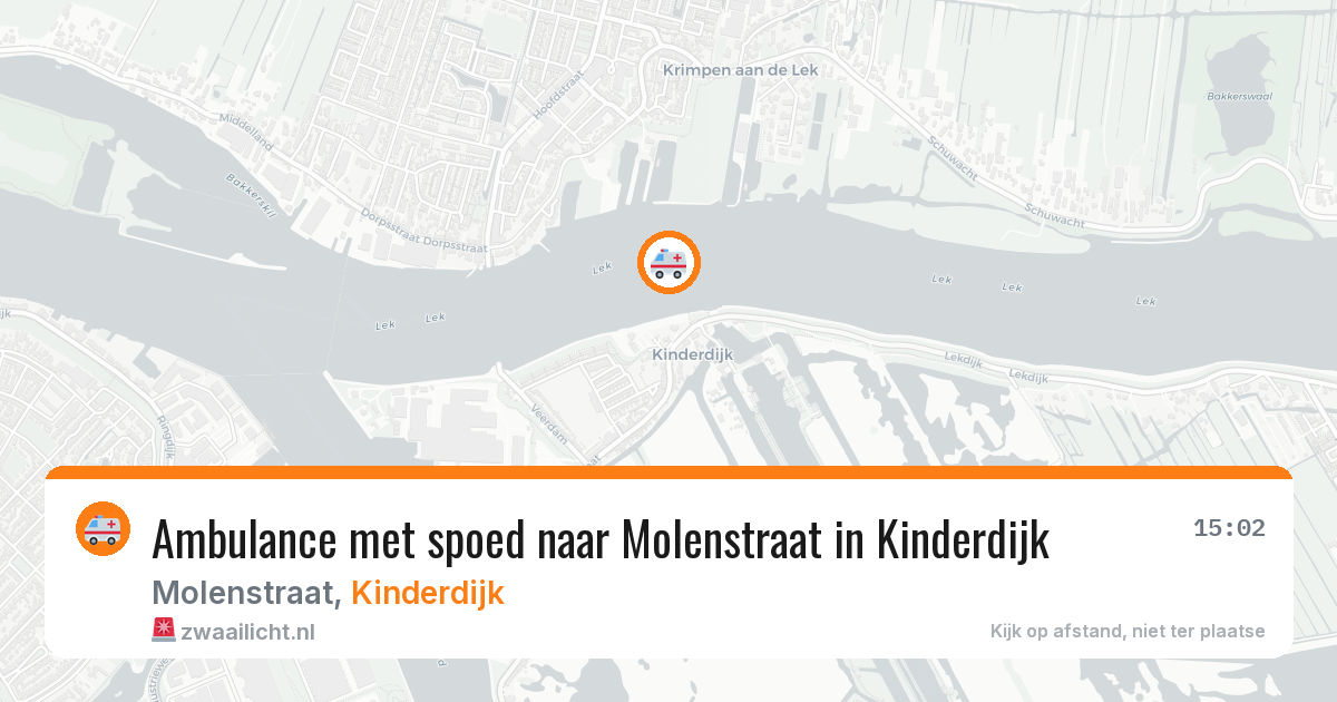 Ambulance met spoed naar Molenstraat in Kinderdijk — 9 feb 2026