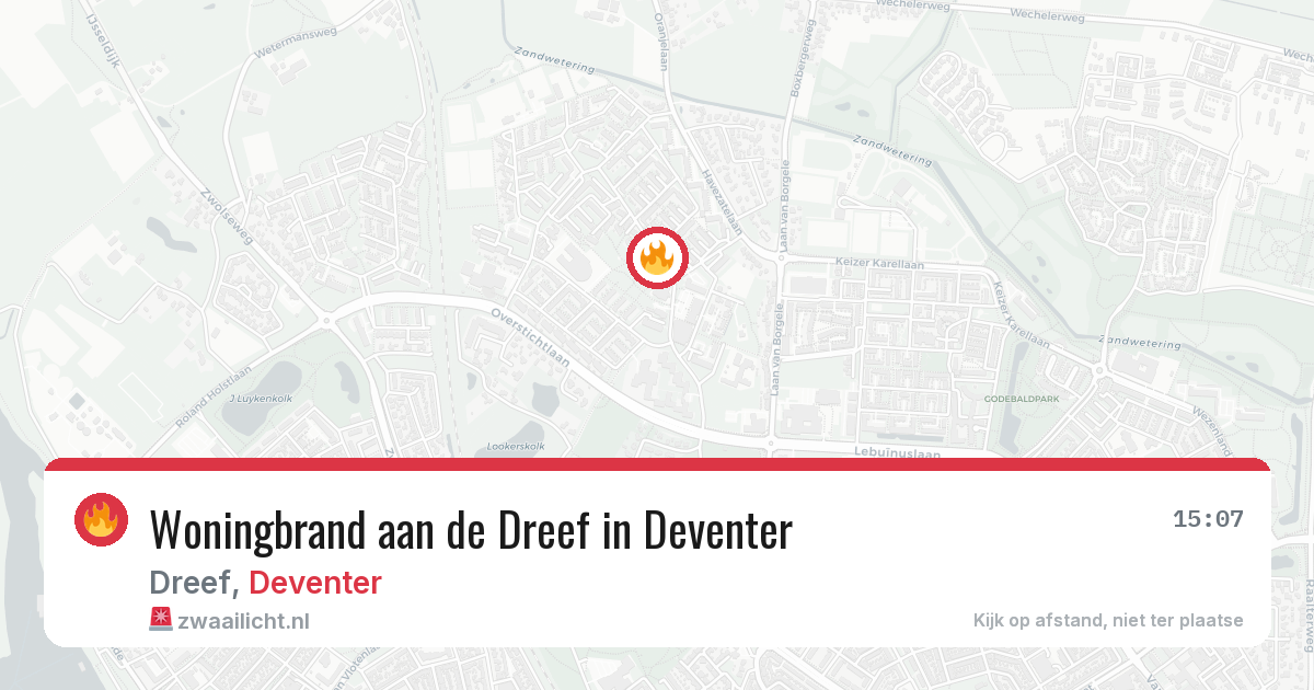 Woningbrand aan de Dreef in Deventer — 22 apr 2026