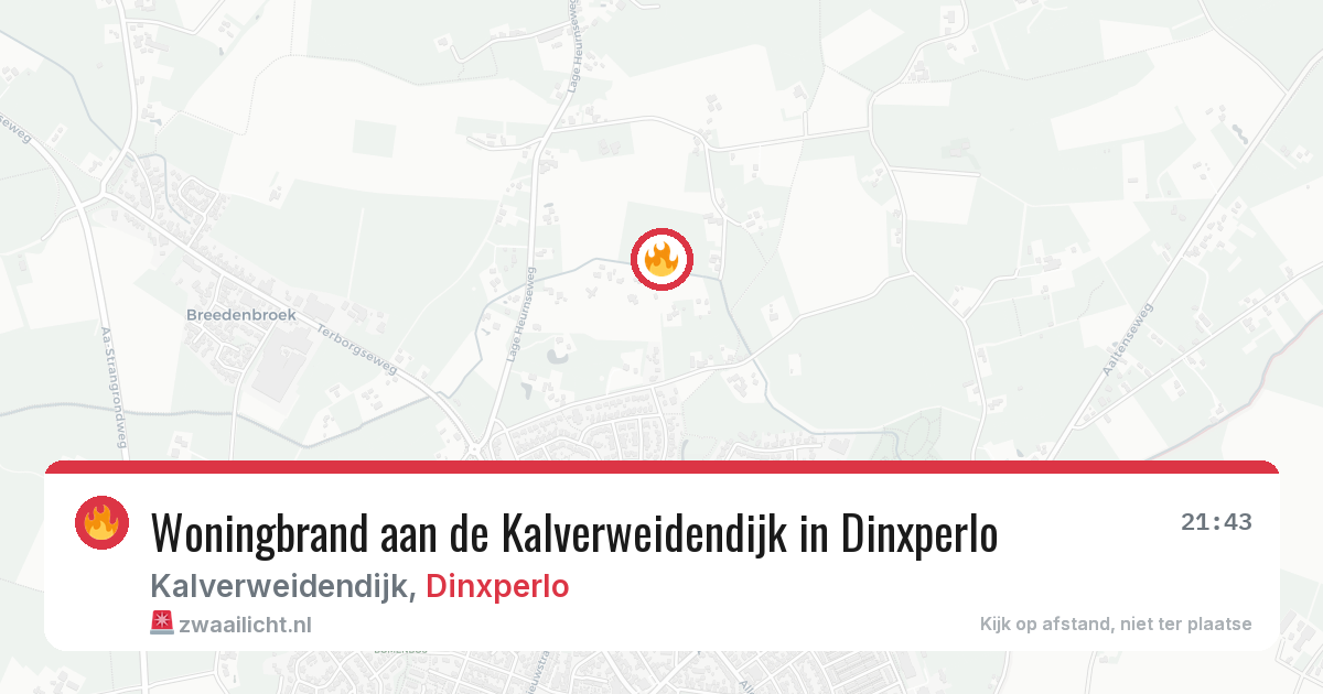 Woningbrand aan de Kalverweidendijk in Dinxperlo — 14 feb 2026
