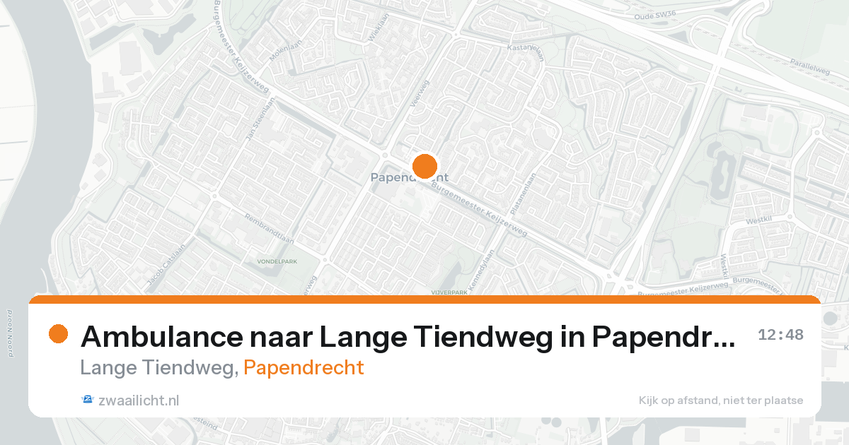 Ambulance naar Lange Tiendweg in Papendrecht — 25 aug 2026