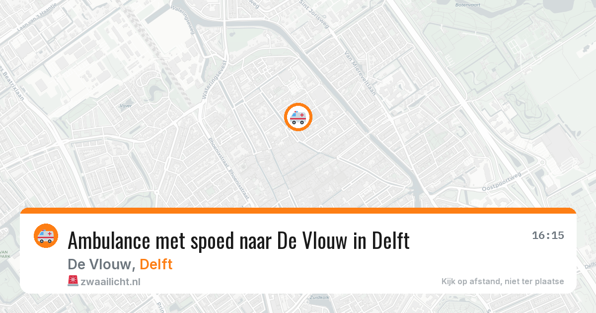 Ambulance met spoed naar De Vlouw in Delft — 11 aug 2026