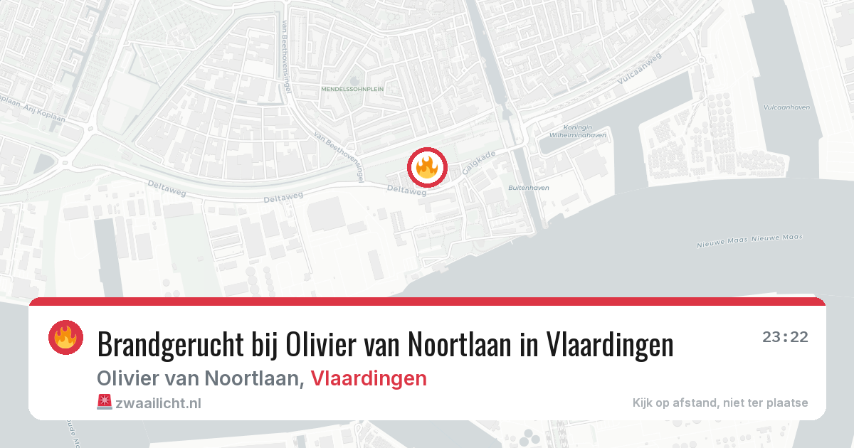 Brandgerucht bij Olivier van Noortlaan in Vlaardingen — 18 jul 2026