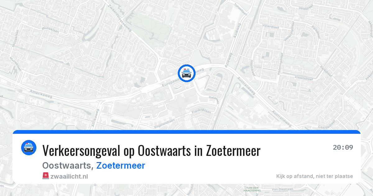 Verkeersongeval op Oostwaarts in Zoetermeer — 26 jul 2026