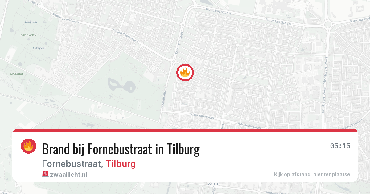 Brand bij Fornebustraat in Tilburg — 21 jun 2026