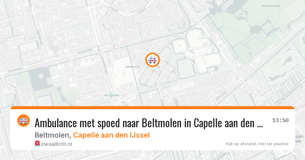 Ambulance met spoed naar Beltmolen in Capelle aan den IJssel — 8 aug 2026