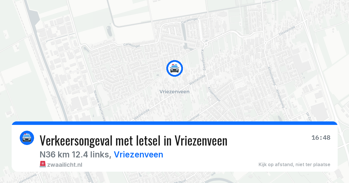 Verkeersongeval met letsel in Vriezenveen — 3 jul 2026
