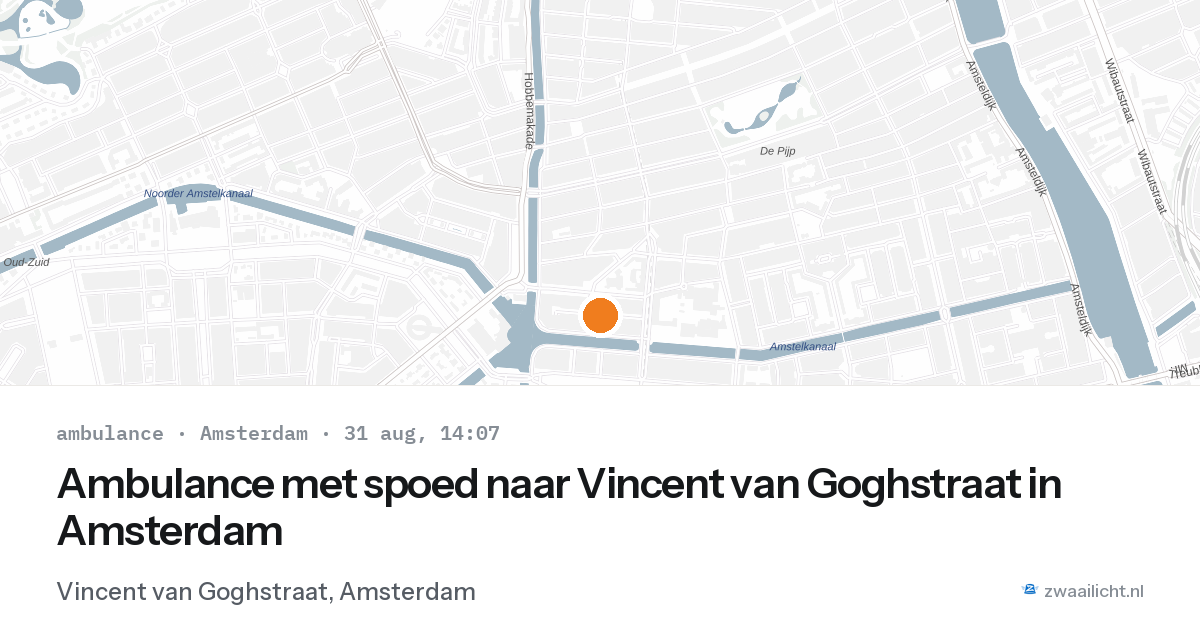 Ambulance met spoed naar Vincent van Goghstraat in Amsterdam — 31 aug 2026