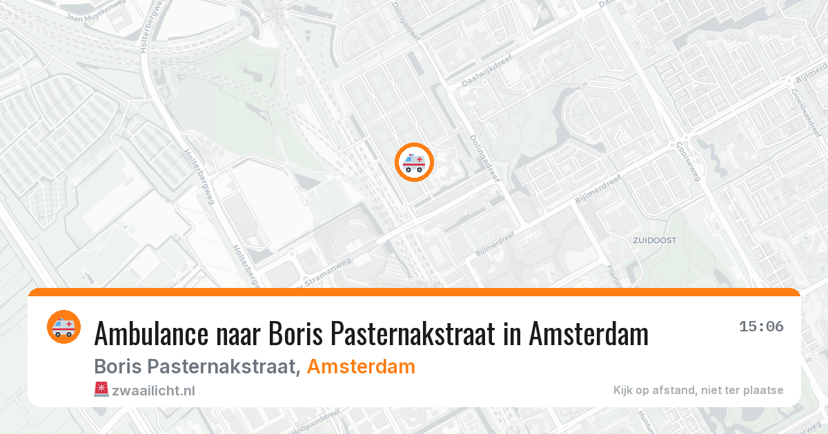 Ambulance naar Boris Pasternakstraat in Amsterdam — 26 mrt 2026