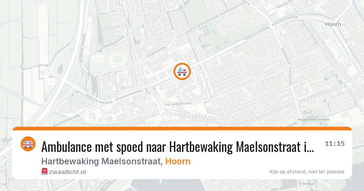 Ambulance met spoed naar Hartbewaking Maelsonstraat in Hoorn — 10 feb 2026
