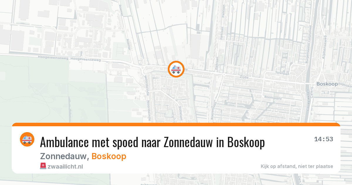 Ambulance met spoed naar Zonnedauw in Boskoop — 1 aug 2026
