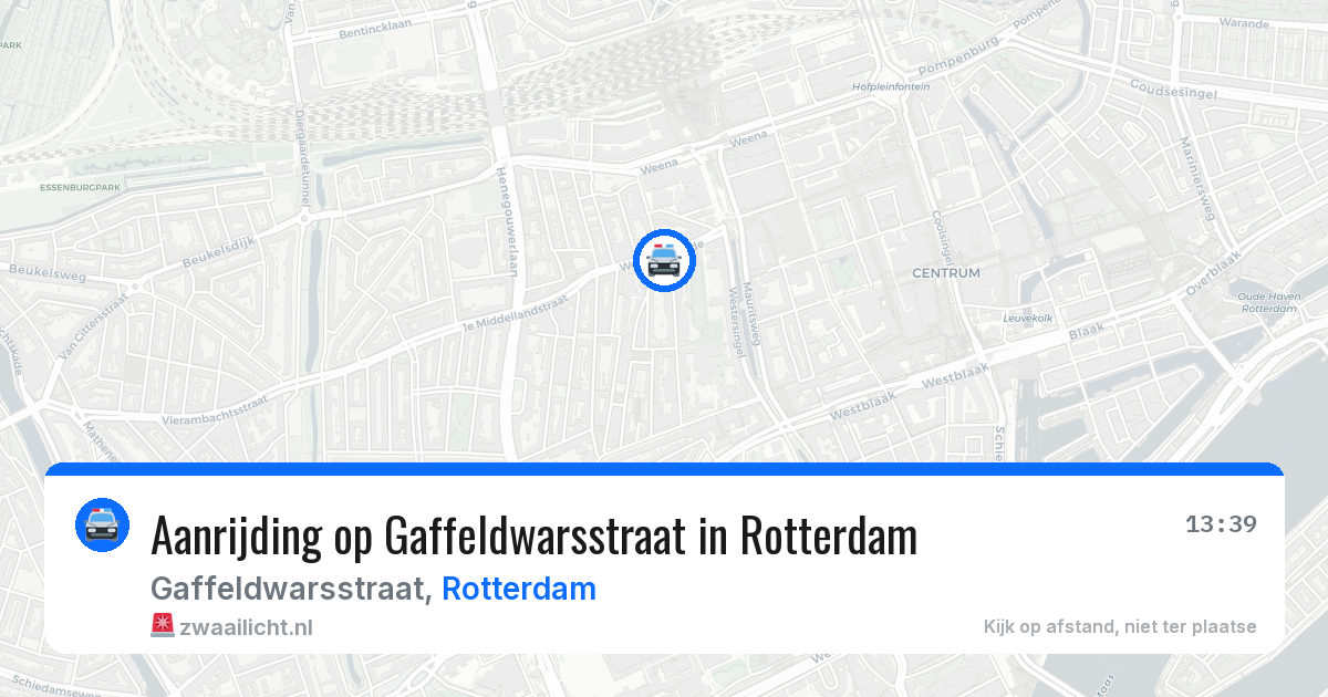 Aanrijding op Gaffeldwarsstraat in Rotterdam — 15 jun 2026