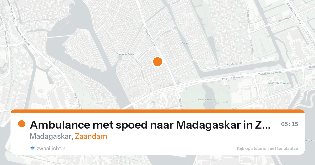 Ambulance met spoed naar Madagaskar in Zaandam — 25 mei 2026
