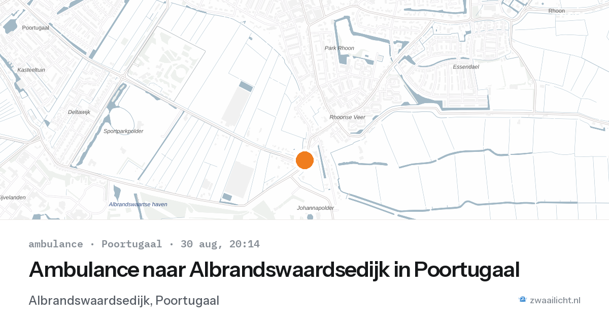 Ambulance naar Albrandswaardsedijk in Poortugaal — 30 aug 2026