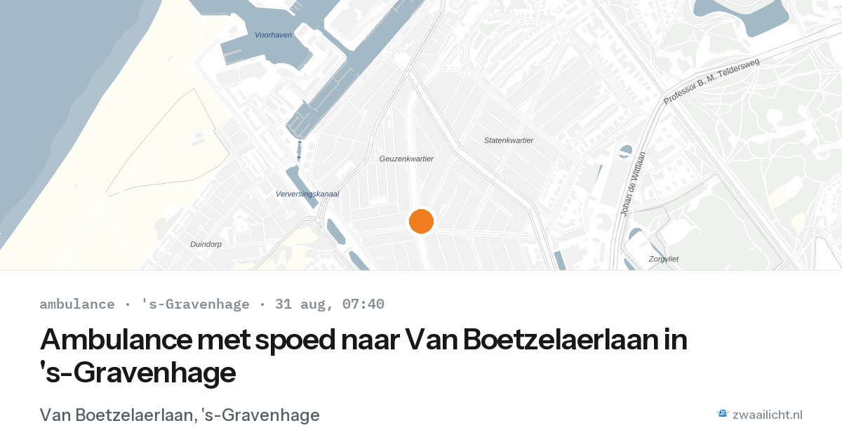Ambulance met spoed naar Van Boetzelaerlaan in 's-Gravenhage — 31 aug 2026