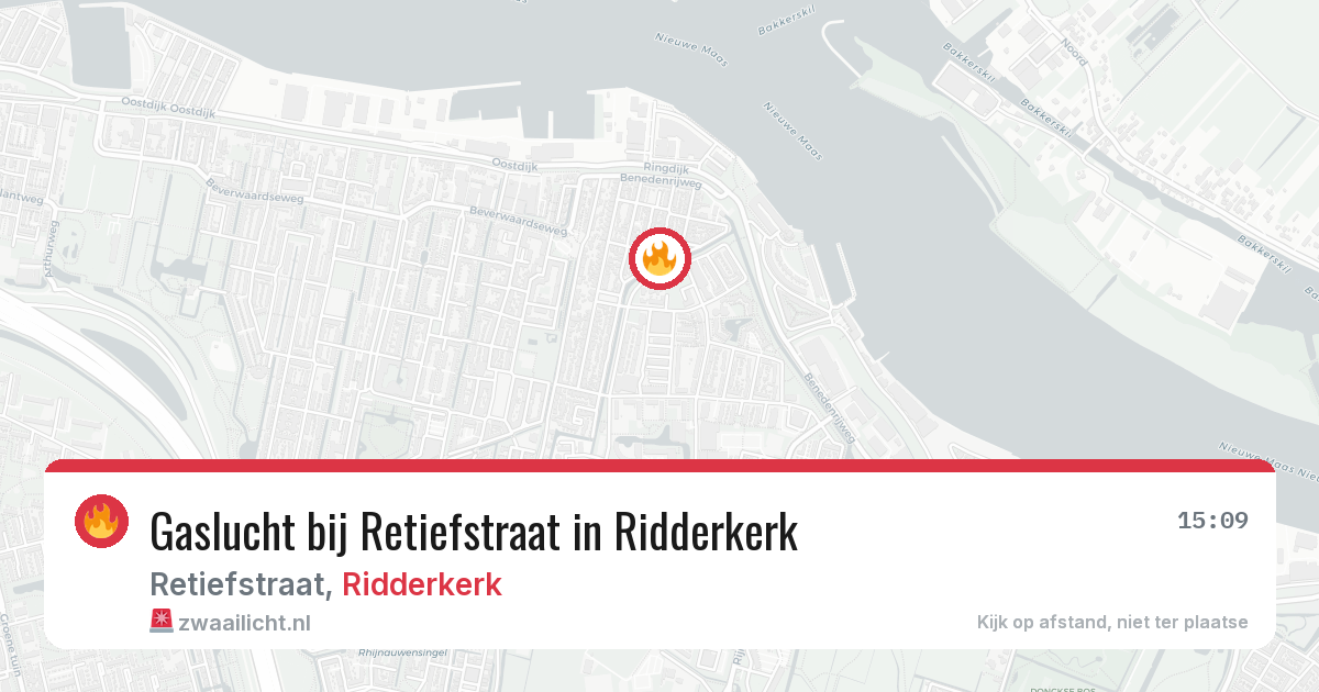 Gaslucht bij Retiefstraat in Ridderkerk — 31 jul 2026
