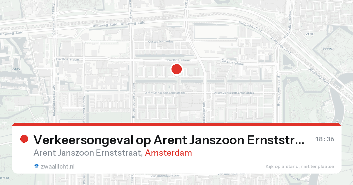 Verkeersongeval op Arent Janszoon Ernststraat in Amsterdam — 18 aug 2026