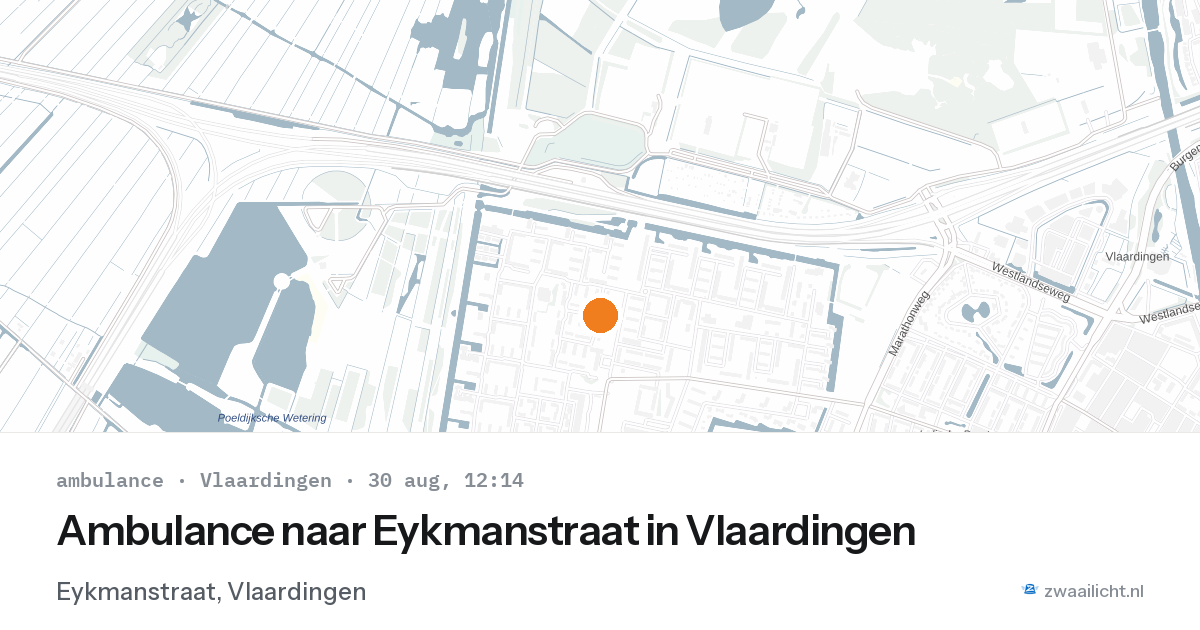 Ambulance naar Eykmanstraat in Vlaardingen — 30 aug 2026