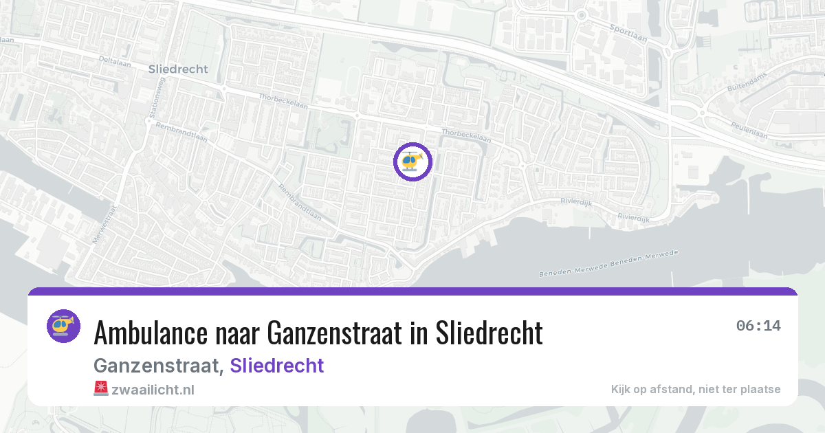 Ambulance naar Ganzenstraat in Sliedrecht — 16 apr 2026