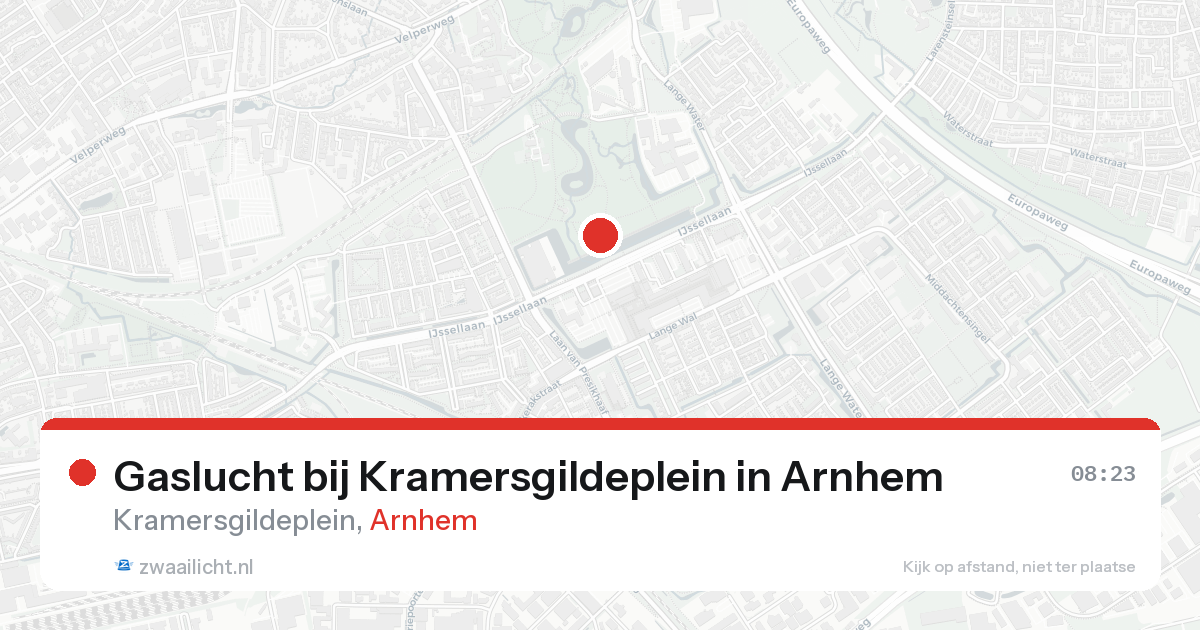 Gaslucht bij Kramersgildeplein in Arnhem — 20 aug 2026