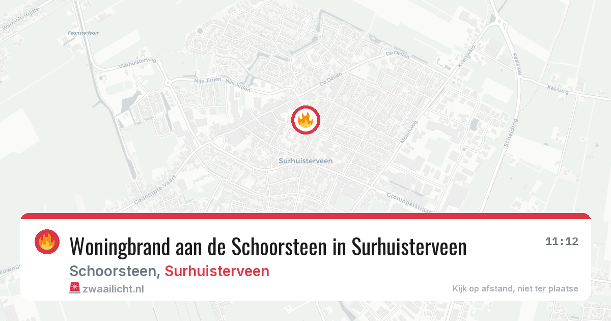 Woningbrand aan de Schoorsteen in Surhuisterveen — 13 feb 2026