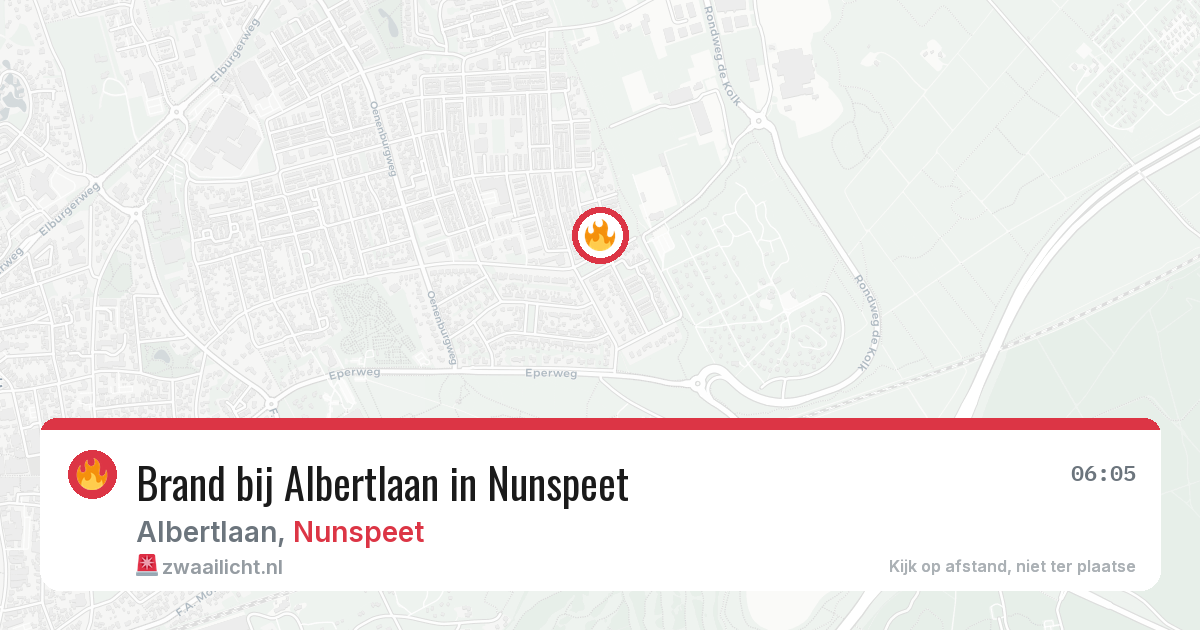 Brand bij Albertlaan in Nunspeet — 28 jun 2026