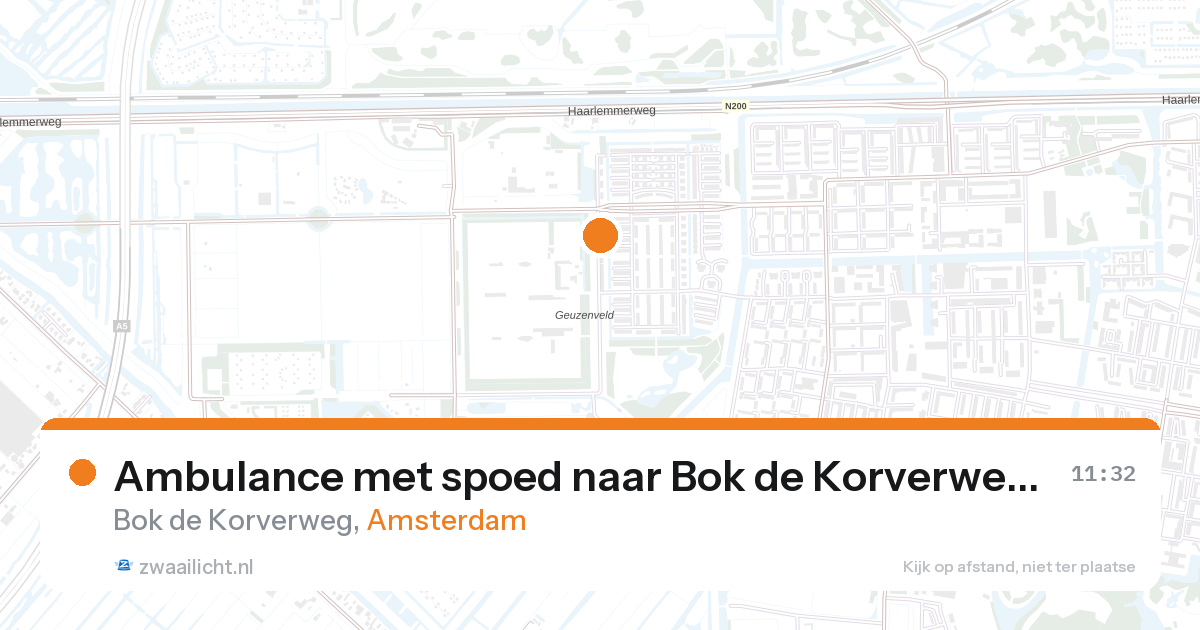 Ambulance met spoed naar Bok de Korverweg in Amsterdam — 28 aug 2026