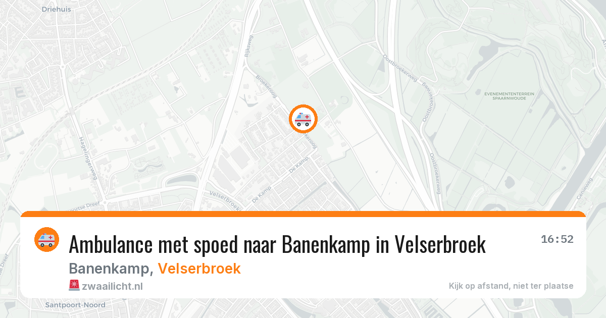 Ambulance met spoed naar Banenkamp in Velserbroek — 26 jul 2026