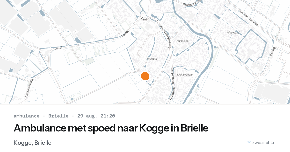 Ambulance met spoed naar Kogge in Brielle — 29 aug 2026