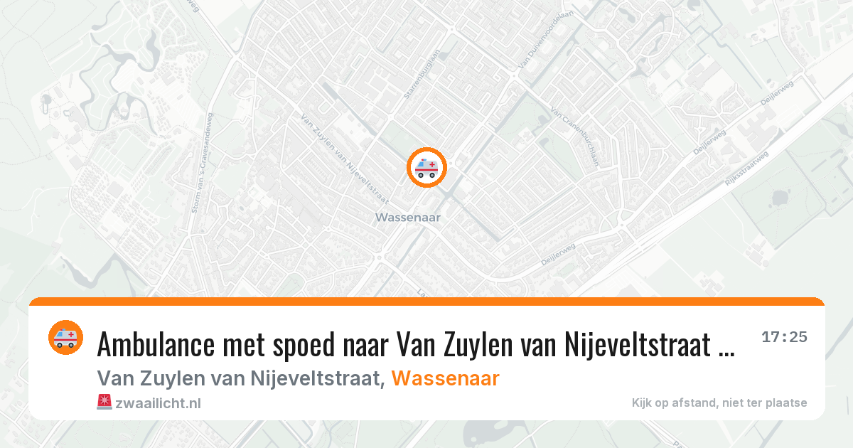 Ambulance met spoed naar Van Zuylen van Nijeveltstraat in Wassenaar — 15 mrt 2026